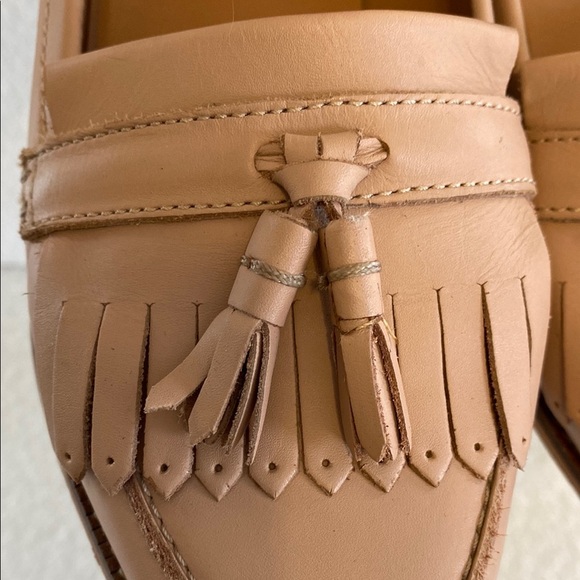 Dune London Women's Blush Pink Leather Kiltie Loafers Tassels Slip on Goosie - Picture 9 of 14